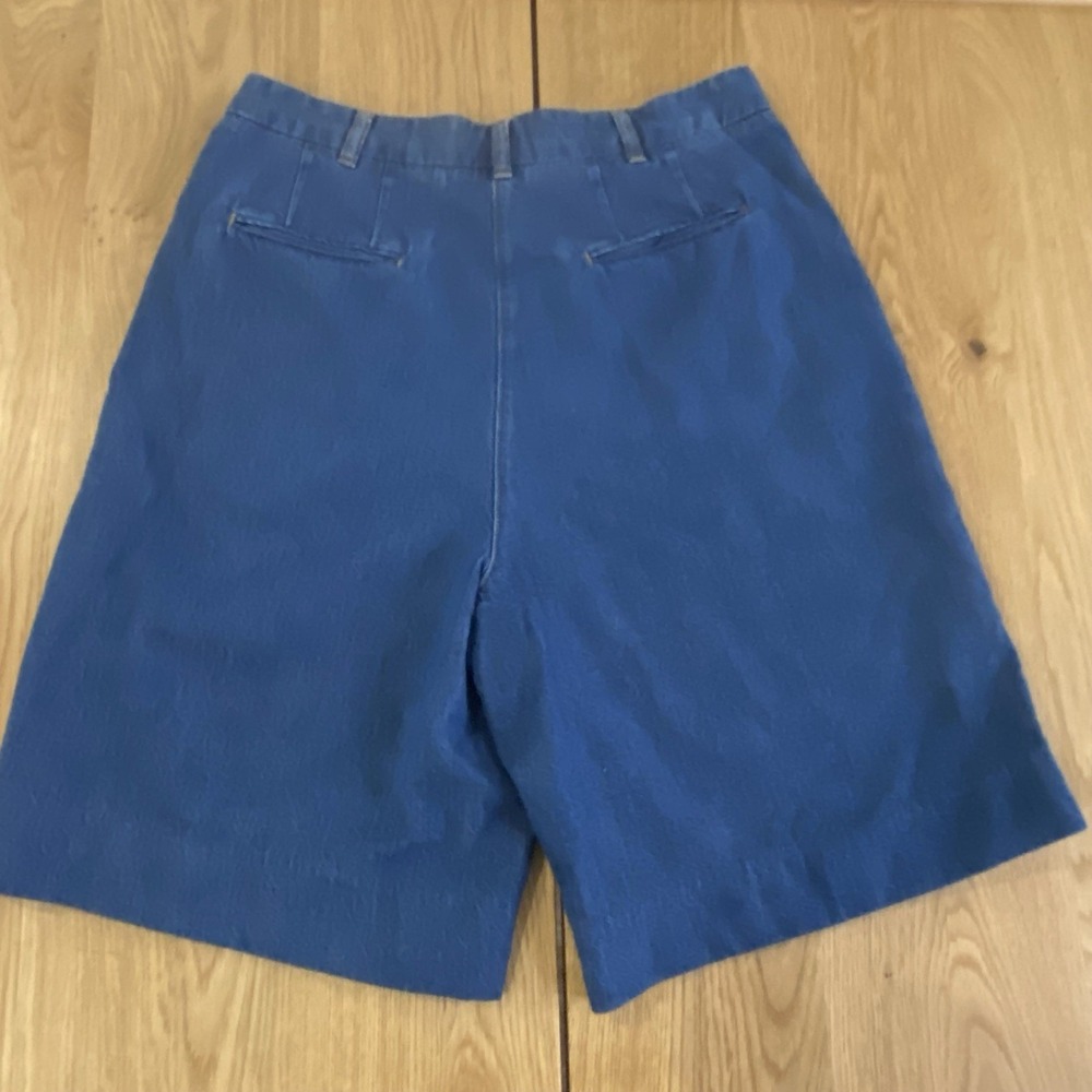 Anthropologie Pilcro Pleated Long Denim Shorts Blue Sz 30 Bermuda Women's - Picture 3 of 14